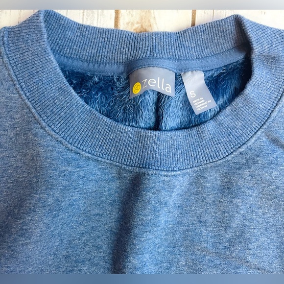 Zella Amazing Crew Neck Sweatshirt Blue Twilight Heather Size S Small - Picture 3 of 4